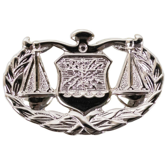 U.S. Air Force JAG Corps Novelty Hat Lapel Pin Silver Tone 1‑1/8" × 3/4"