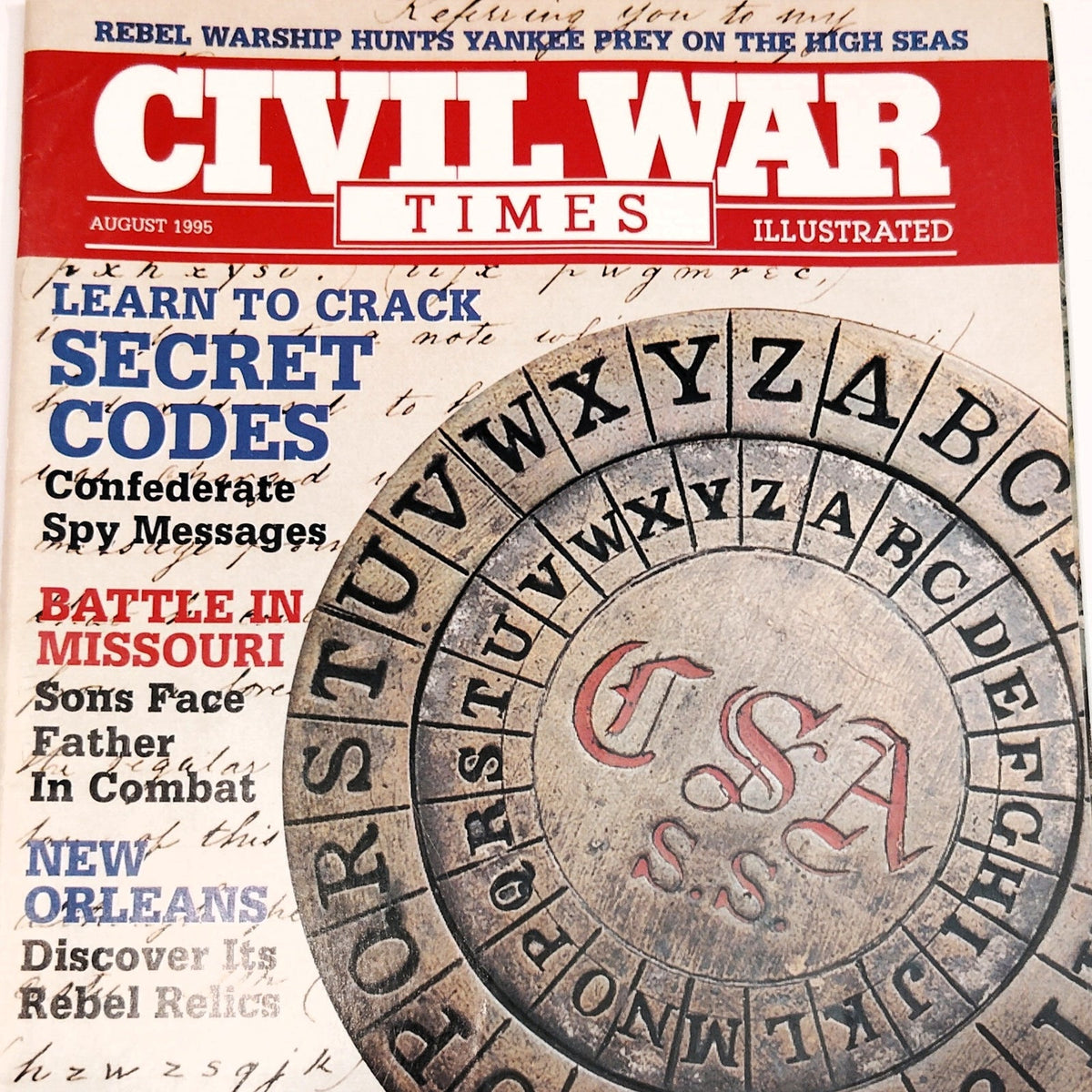Civil War Times Illustrated August 1995 Magazine Secret Codes Missouri Battle