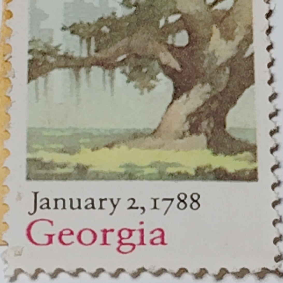 1988 Georgia Statehood 22 Cent USPS Stamp Scott 2339 - Unused with Imperfections