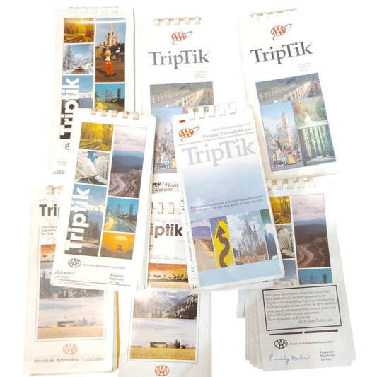 1980s–1990s AAA TripTik Routing Binder Ephemera Lot Florida MS AL Road Travel