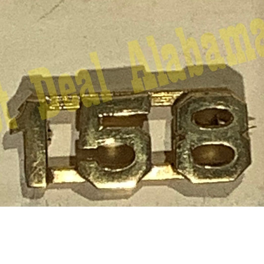 Early/Mid 1900s Brass C-Clasp Number "158" Collar Device 3/8"H Hat / Lapel Pin