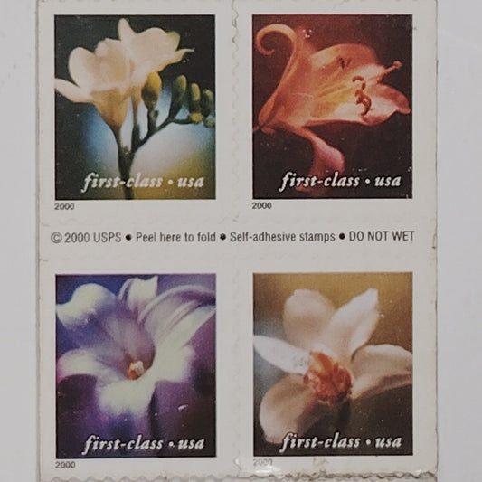 2000 Four Flowers Stamps – Lot of 14/20 – 34¢ – MNH – Photographic USPS Booklet