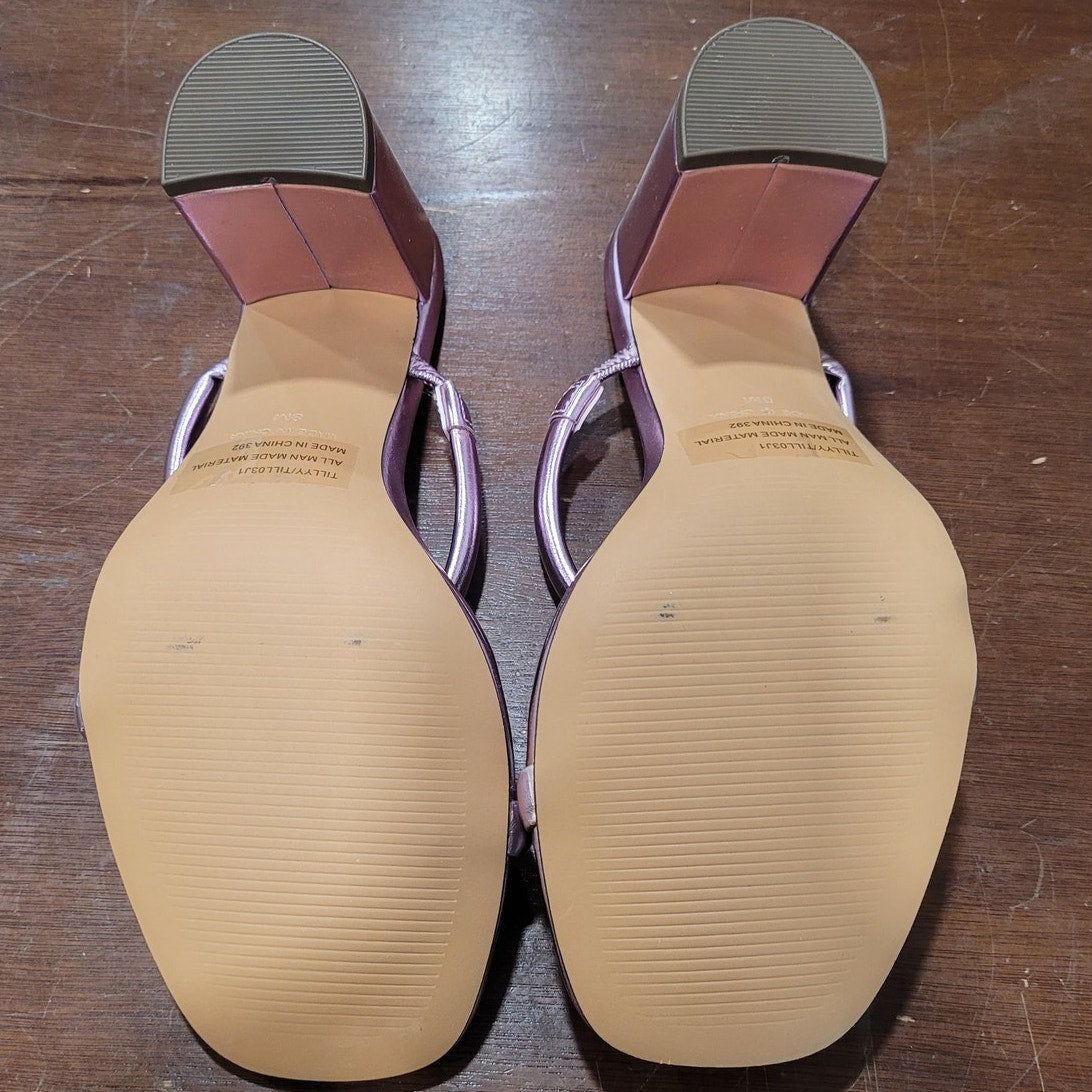 Madden Girl Tilly Heeled Sandals – Lavender Paris, Size 8, Slip-On Block Heel