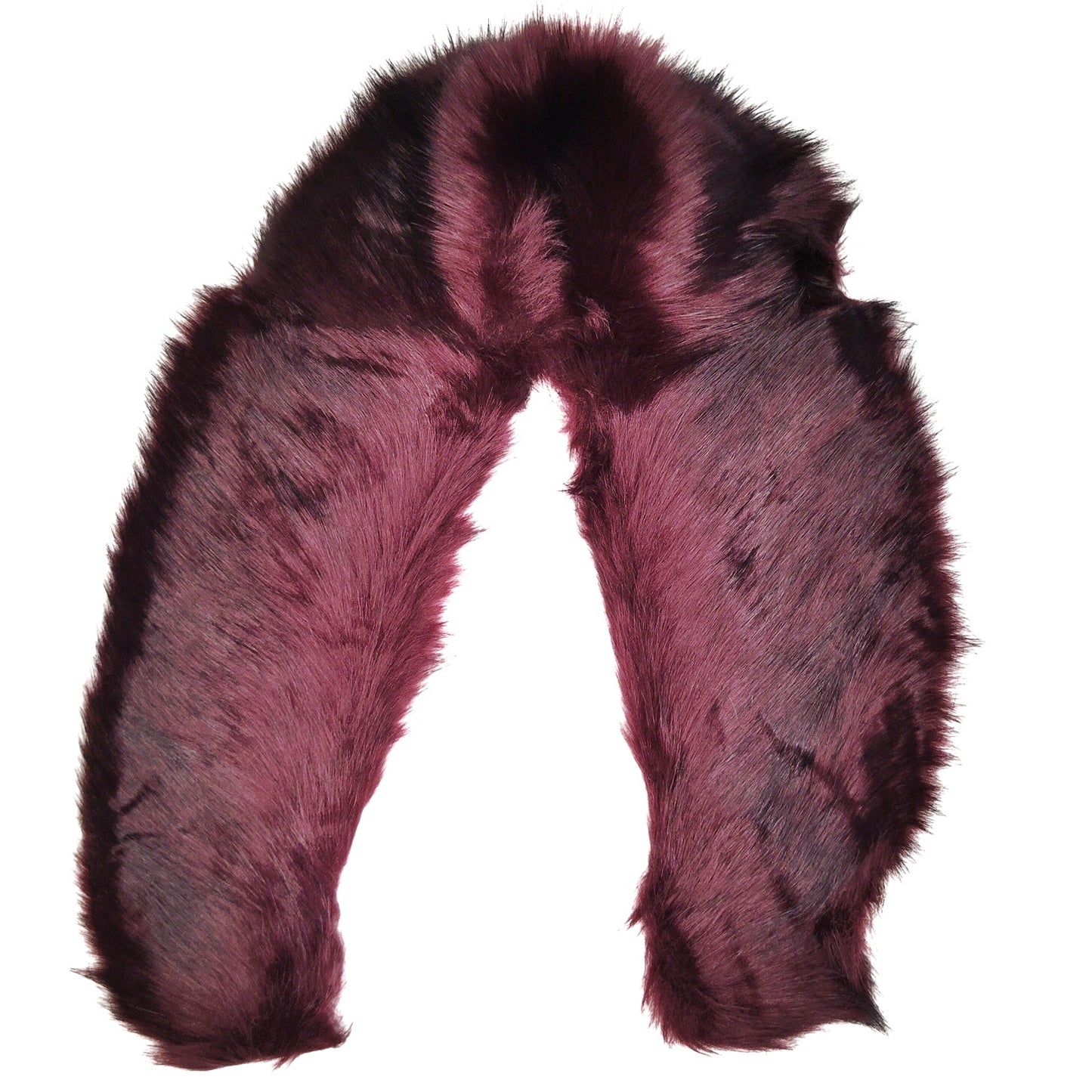 Lucky Leaf Faux Fur Collar Scarf Amaranth (Deep Burgundy) Soft Plush Wrap