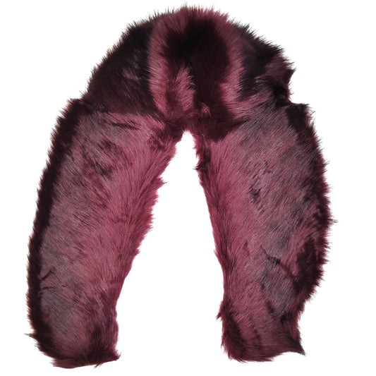 Lucky Leaf Faux Fur Collar Scarf Amaranth (Deep Burgundy) Soft Plush Wrap