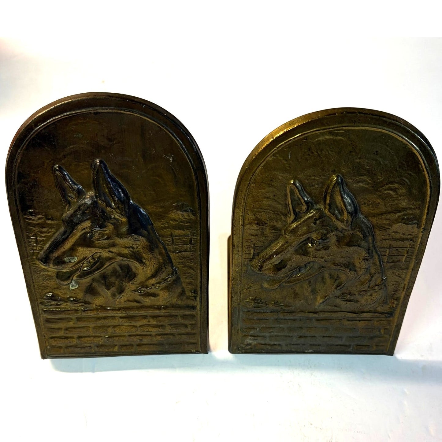Vintage 1950's Brass Basebji's Bookends - Heavy Duty Brass Basenji's Set