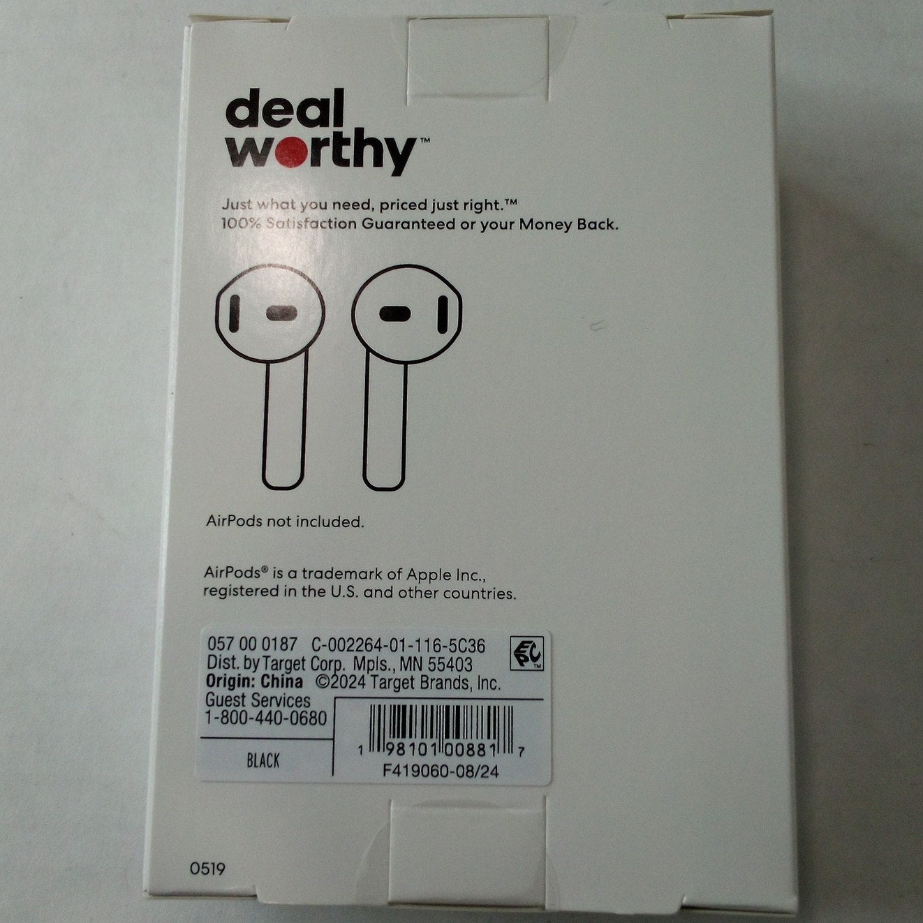 Dealworthy Silicone Case Cover for AirPods (1/2 Generation) Case, Black