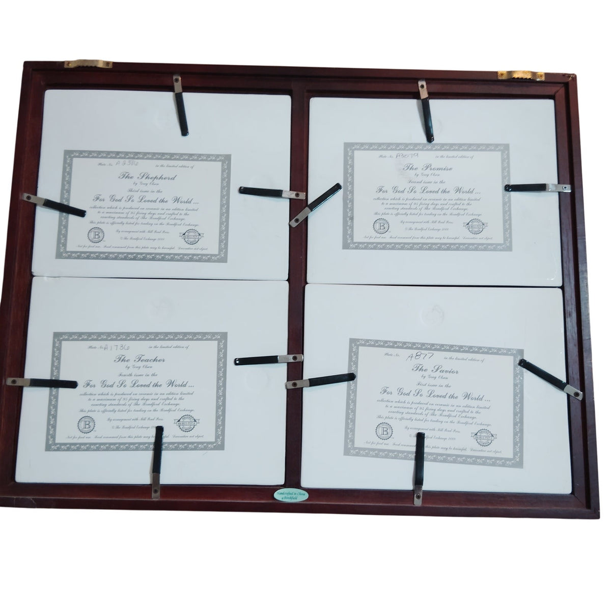 Bradford Exchange Greg Olsen 4-Plate Framed Set "For God So Loved the World"