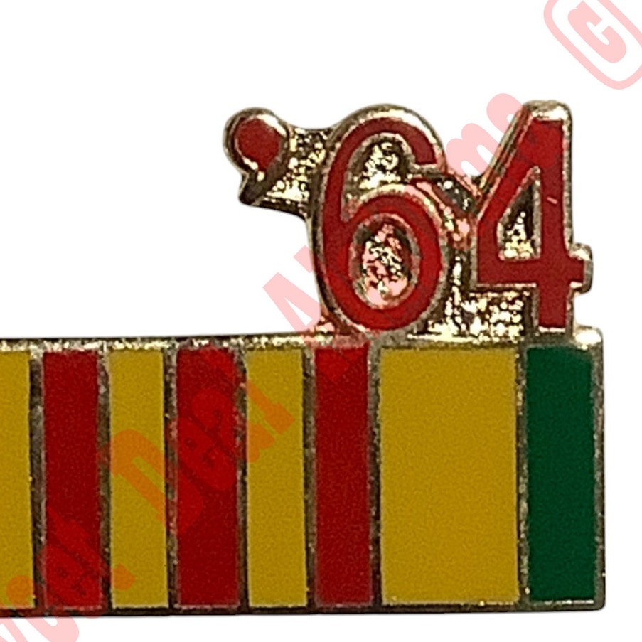 1964 Vietnam Service Ribbon- Hat, Lapel or Tie Pin 9/16"H x 7/8"W