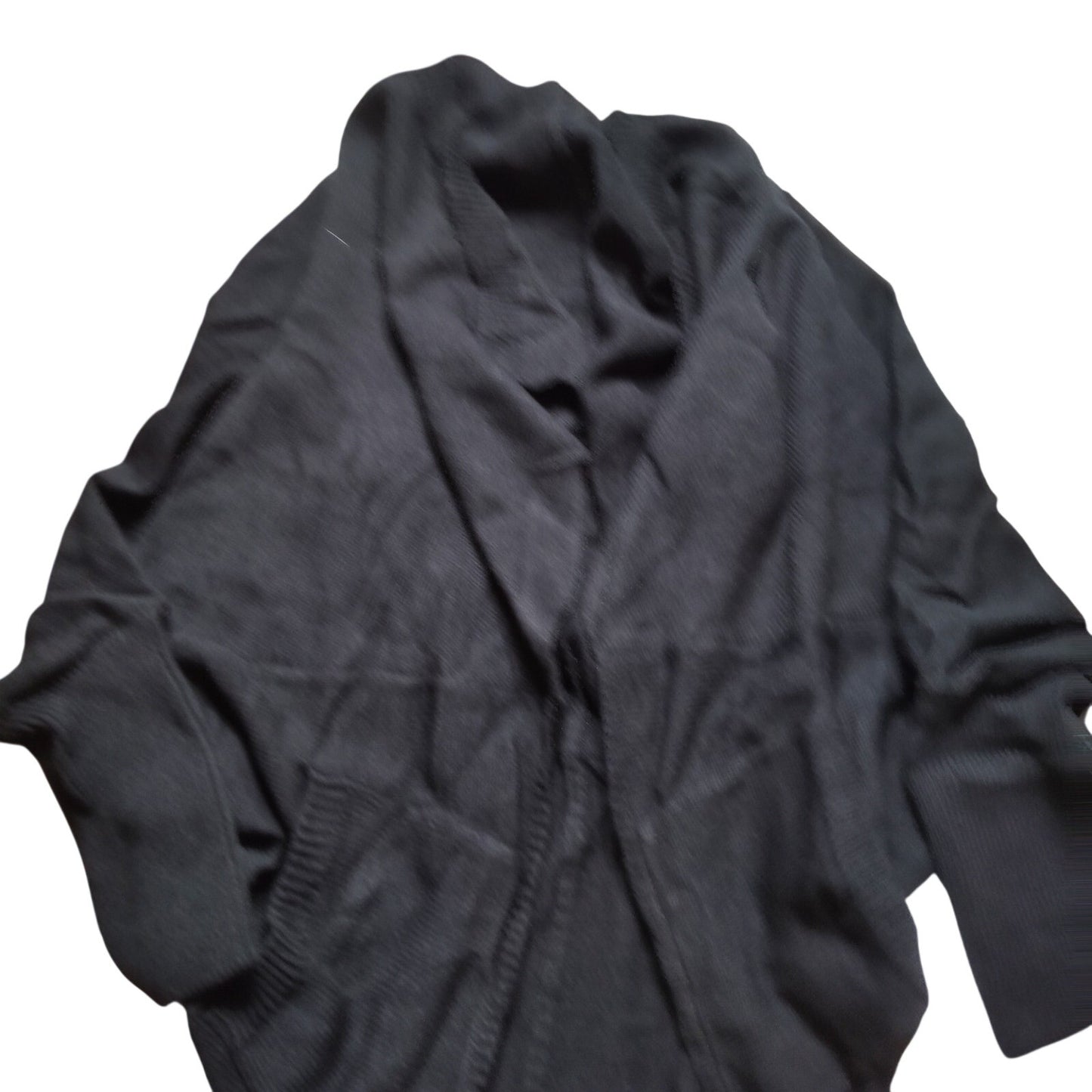 Dark Gray Long Acrylic Shrug Sweater Wrap Front Size Large NEW
