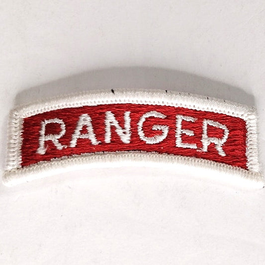 RANGER Tab White on Red 2‑1/4" × 3/4" Sew‑On – Patch