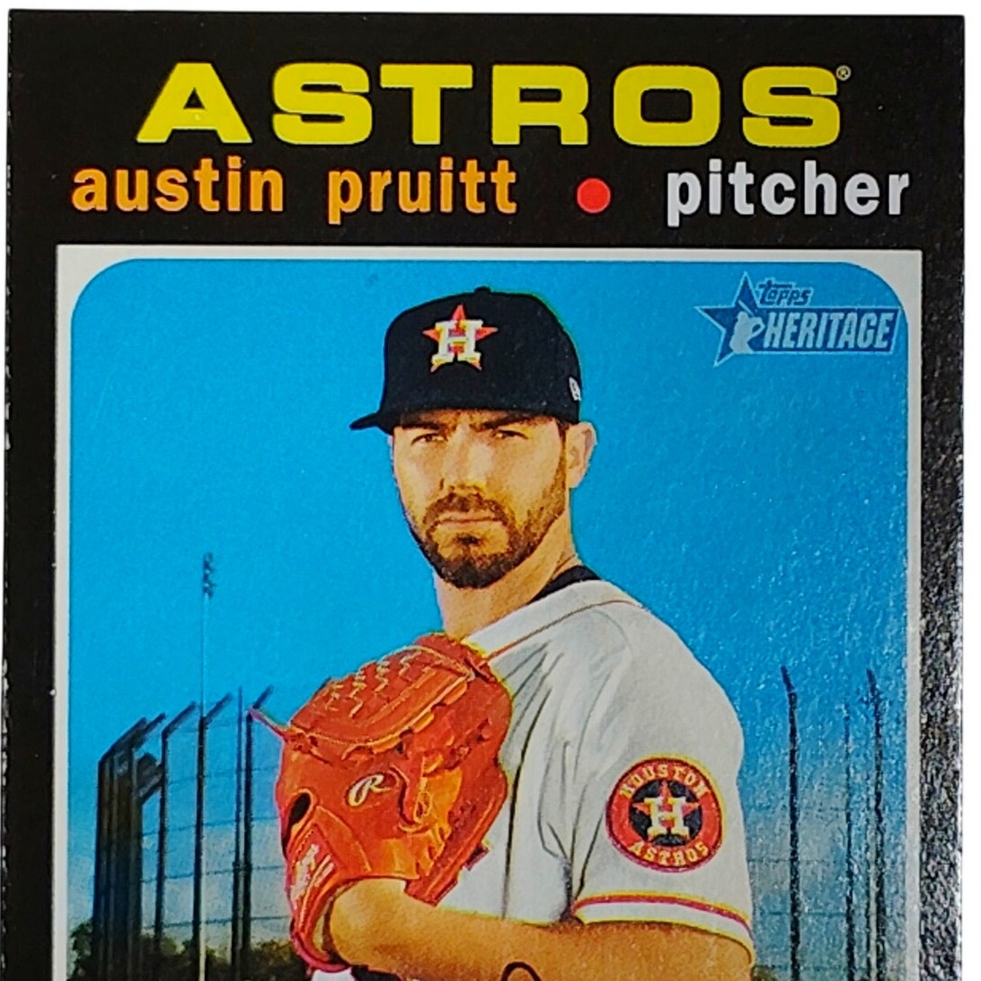 2020 Topps Heritage Austin Pruitt 681 Houston Astros Pitcher Baseball Card VG/EX