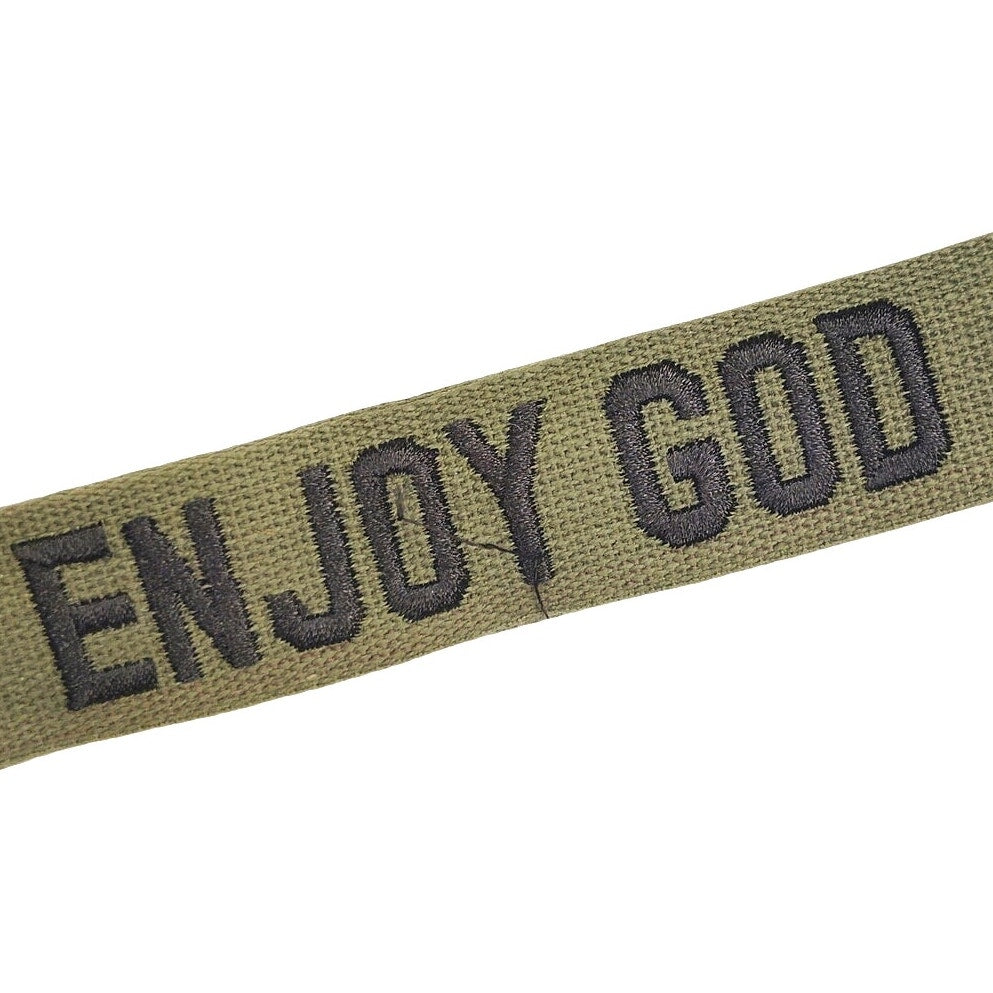 ODG Name Tape “ENJOY GOD” Black Embroidery 8" × 1" Morale Patch