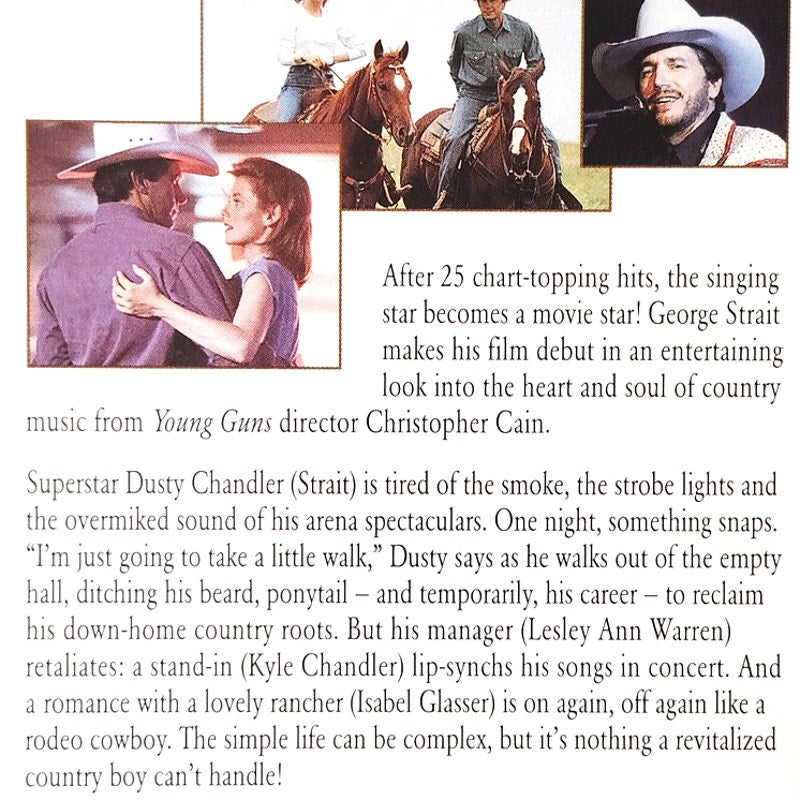 Pure Country VHS 1993 George Strait Christopher Cain Country Drama Warner Video