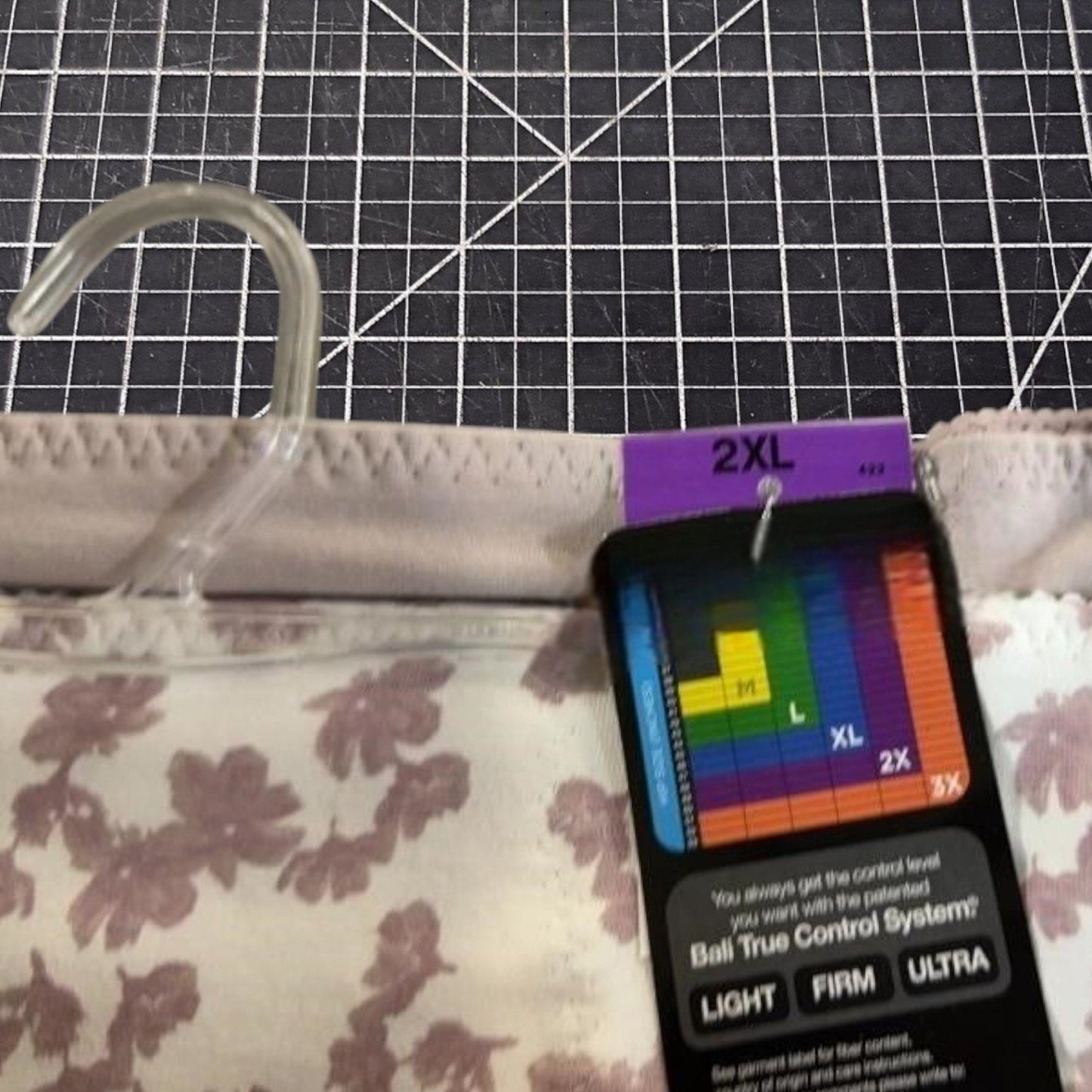 Bali X037 Light Control Stretch Cotton Brief Panty, 2 Pk, White Floral/Gloss, 2X