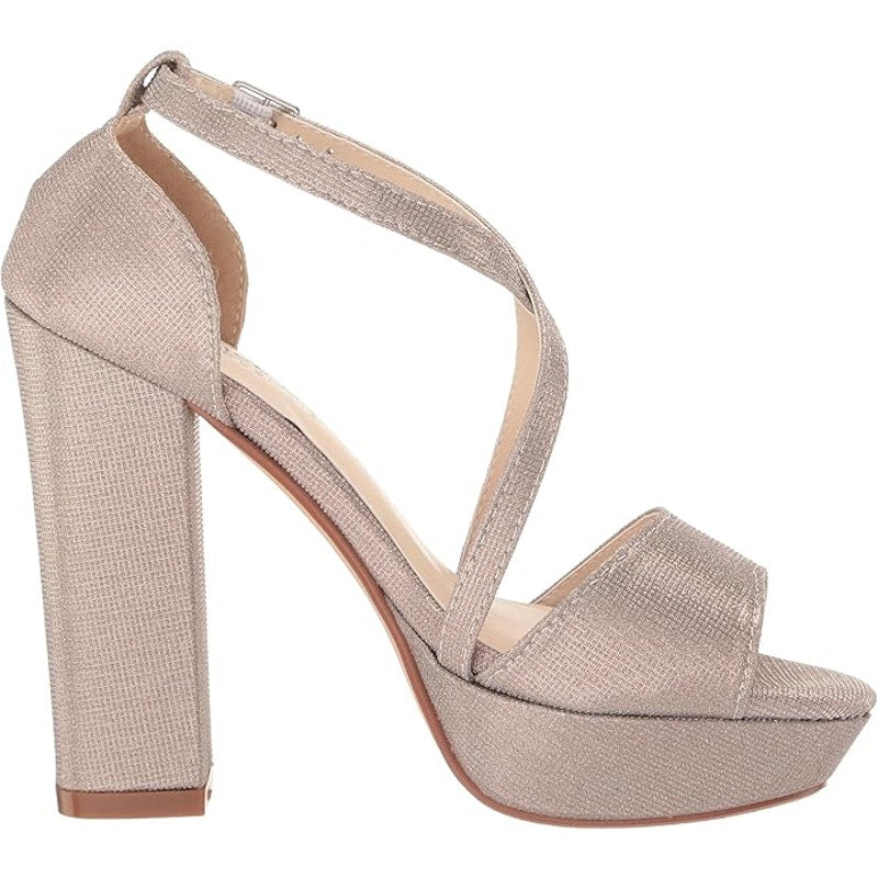 Touch Ups Chloe Women’s Sandal – Size 6, Champagne, 4-1/4" Heel