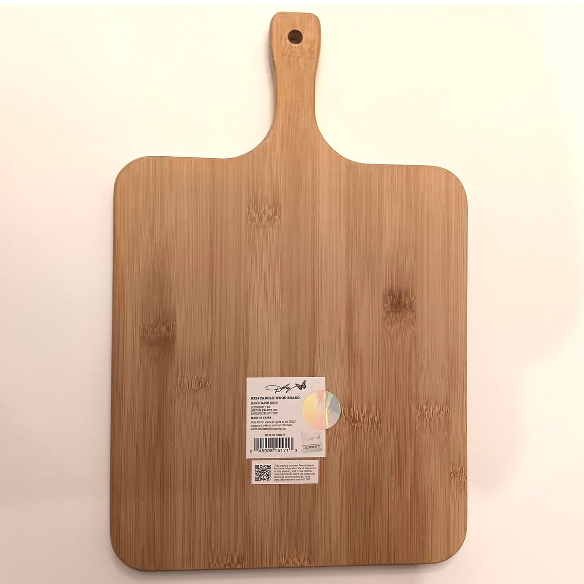 Dolly Parton Wildflowers Paddle Wood Board - 15" x 9" Bamboo Grain Decor