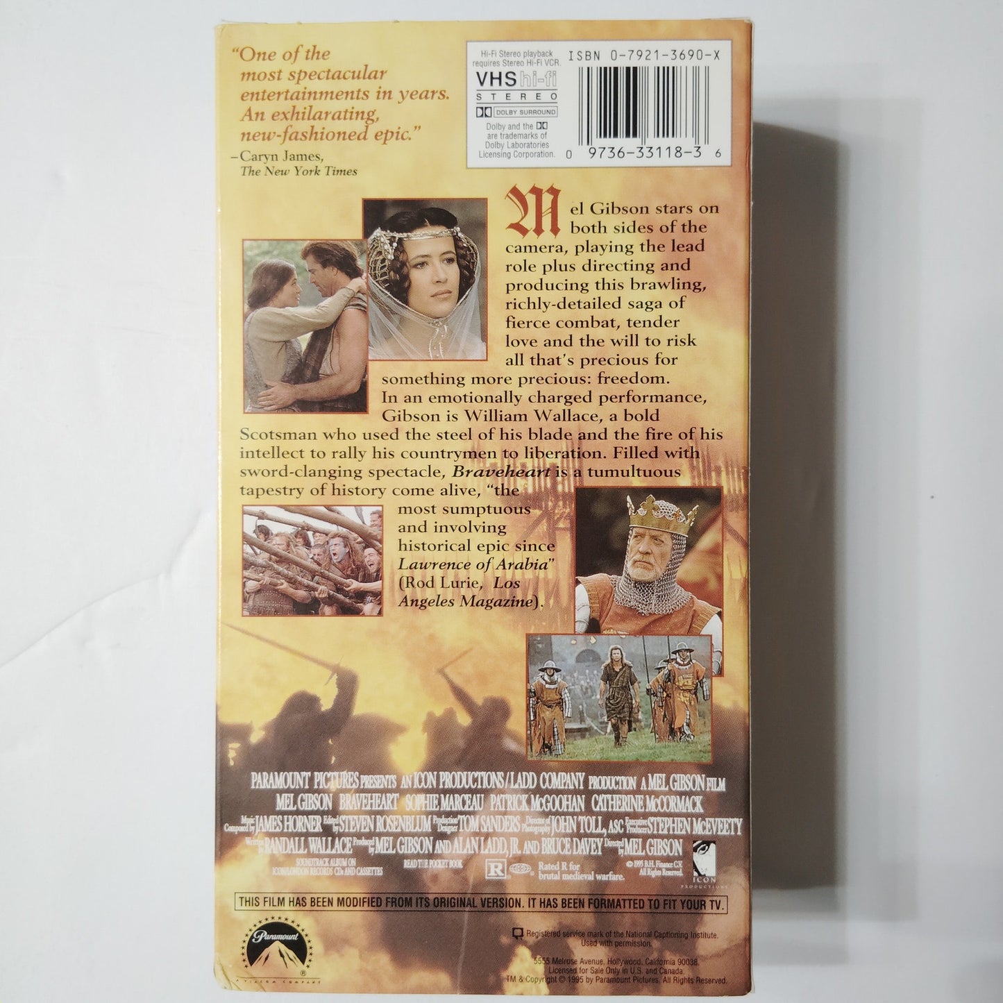 Braveheart VHS 1996 2‑Tape Set Mel Gibson Historical Epic Drama Vintage