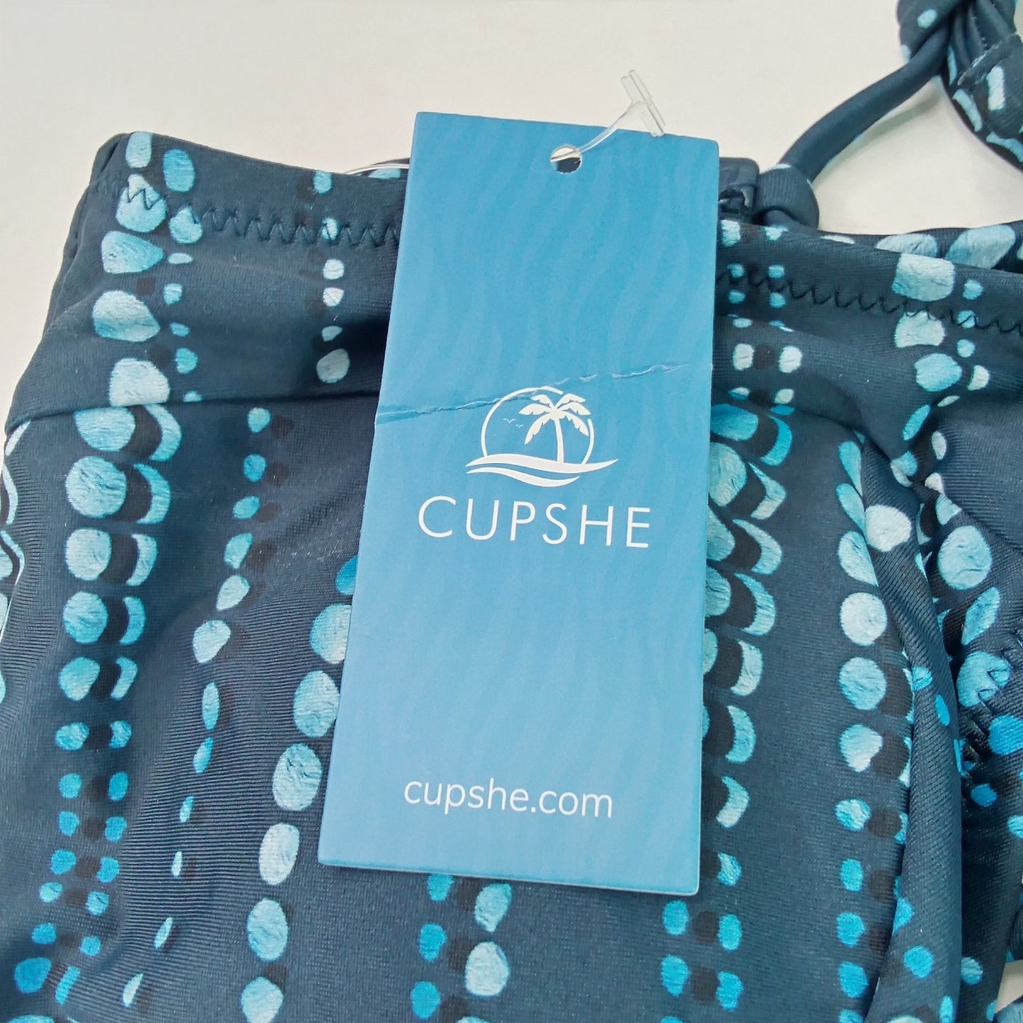 Cupshe Black Teal Striped Lace Up Bikini Top Women’s Small