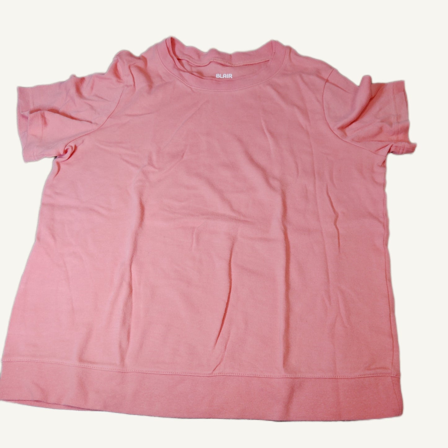 Blair Women's Pink Short Sleeve Crew Neck T-Shirt Size L - Cotton Blend
