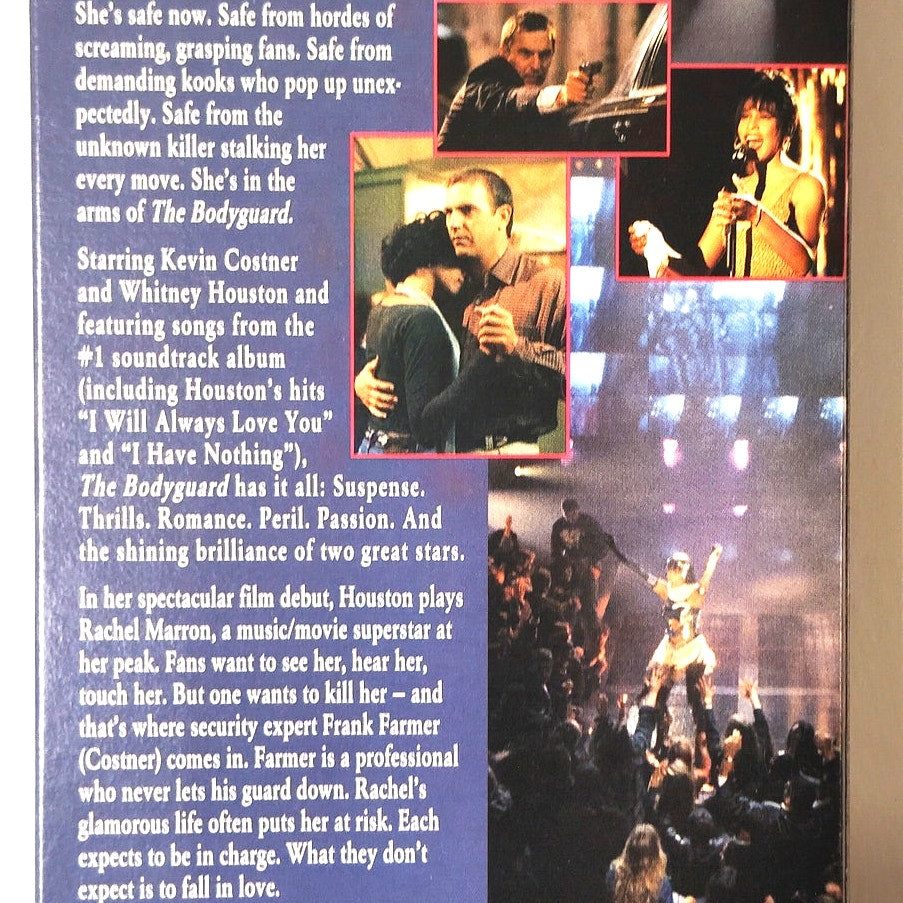 The Bodyguard VHS 1992 Kevin Costner Whitney Houston Romantic Thriller Warner