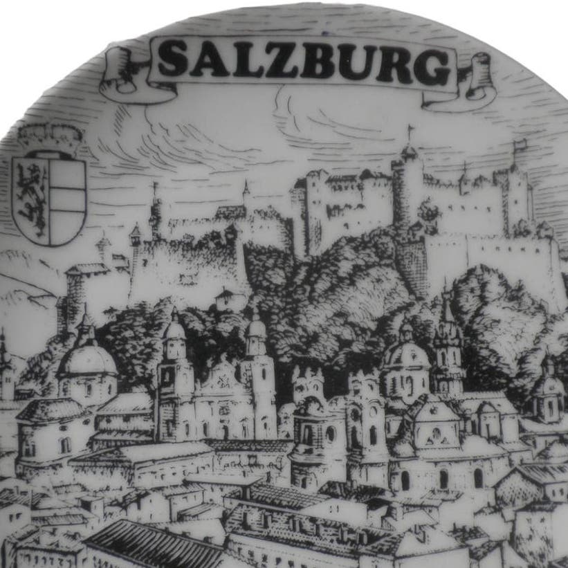 VTG Porcelain Plate, 6-5/8"D, Fortress Hohensalzburg, Salzburg, Austria