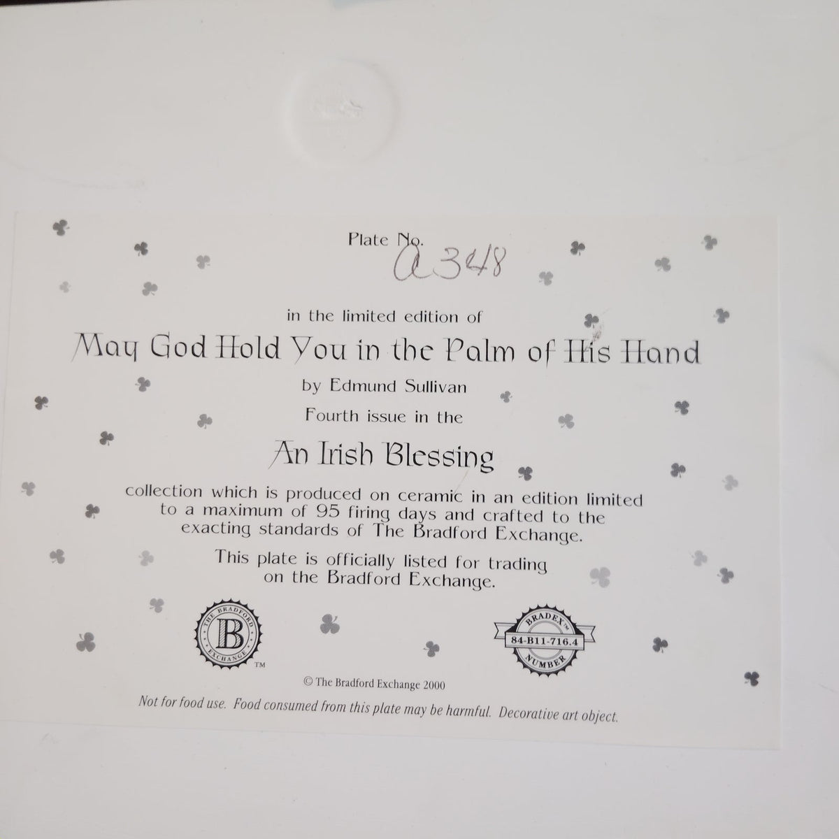Bradford Exchange Irish Blessing Framed 4-Plate Set by Edmund Sullivan