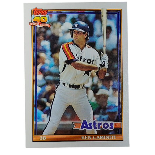 1991 Topps Ken Caminiti 174 Houston Astros 40th Anniversary Baseball Card VG/EX