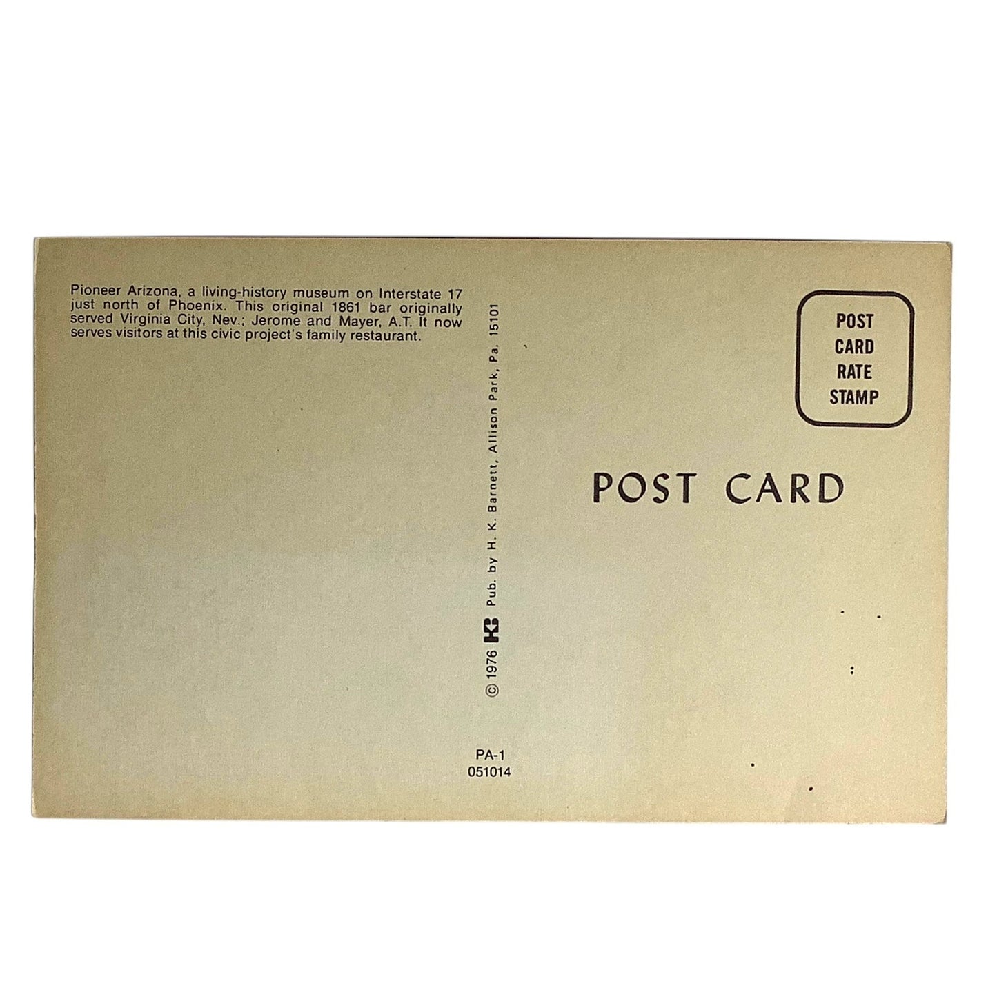I-17 Pioneer Arizona, Vintage 1976 Postcard, Unused