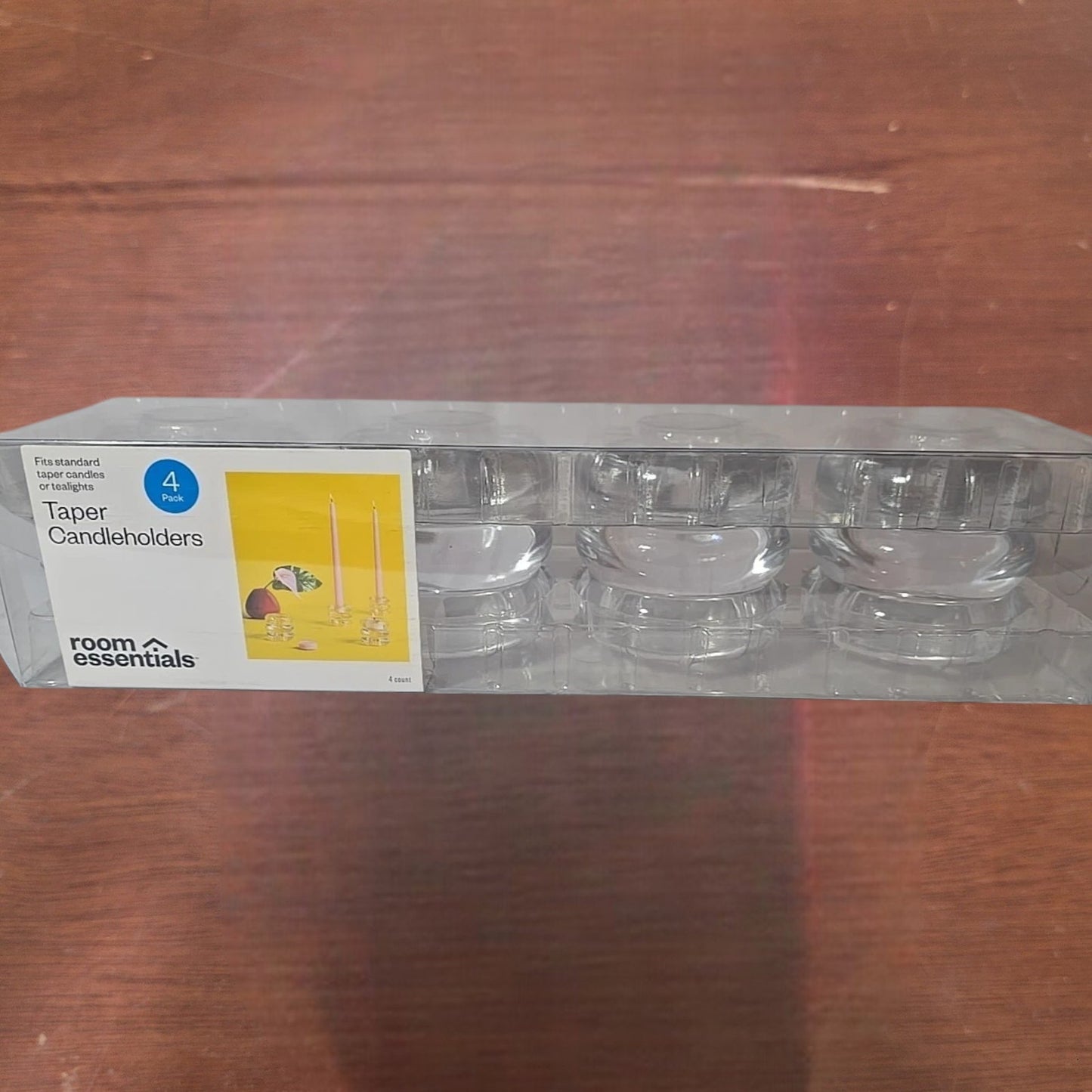 1-CS - 16-pk Bubble Glass Taper Candle Holders – Clear Modern Sculptural Design