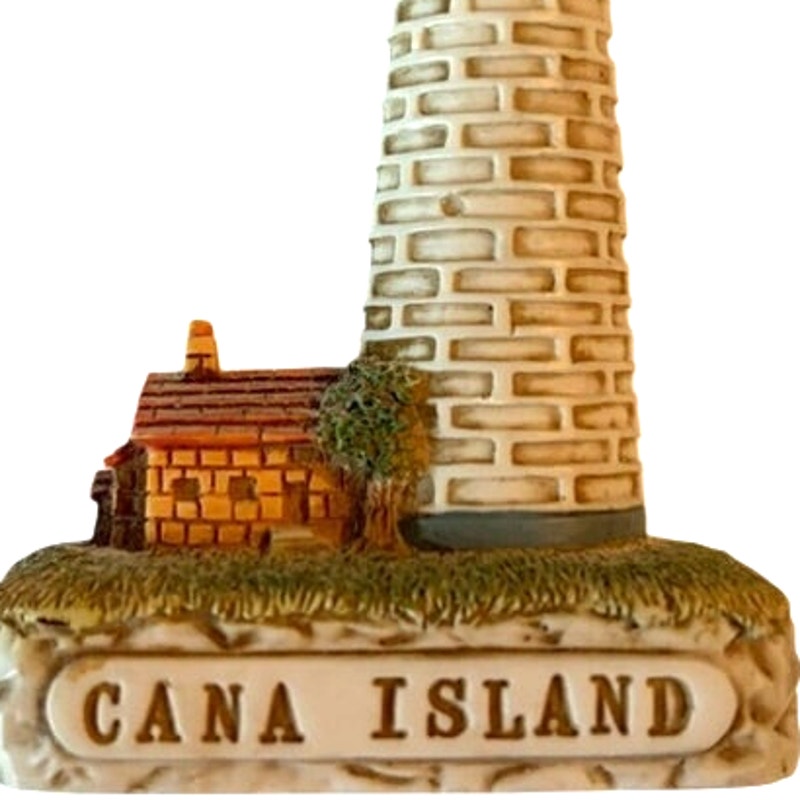 Lefton Cana Island Lighthouse 1995 G.Z.L. 10144 Resin Fridge Magnet Door County