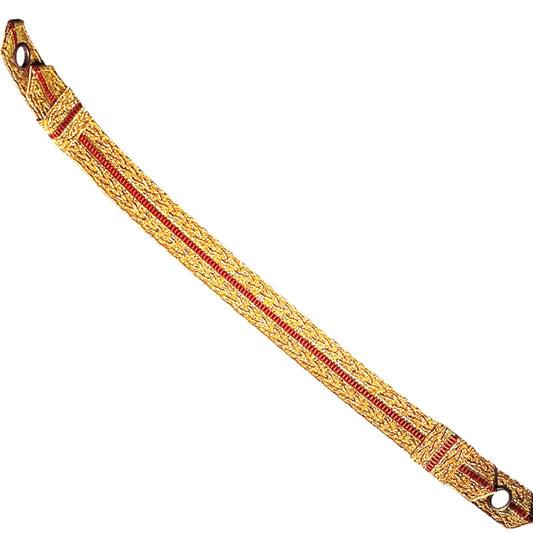 Marine Corps Officer Dress Cap Chinstrap, Gold and Scarlet 3/8"W