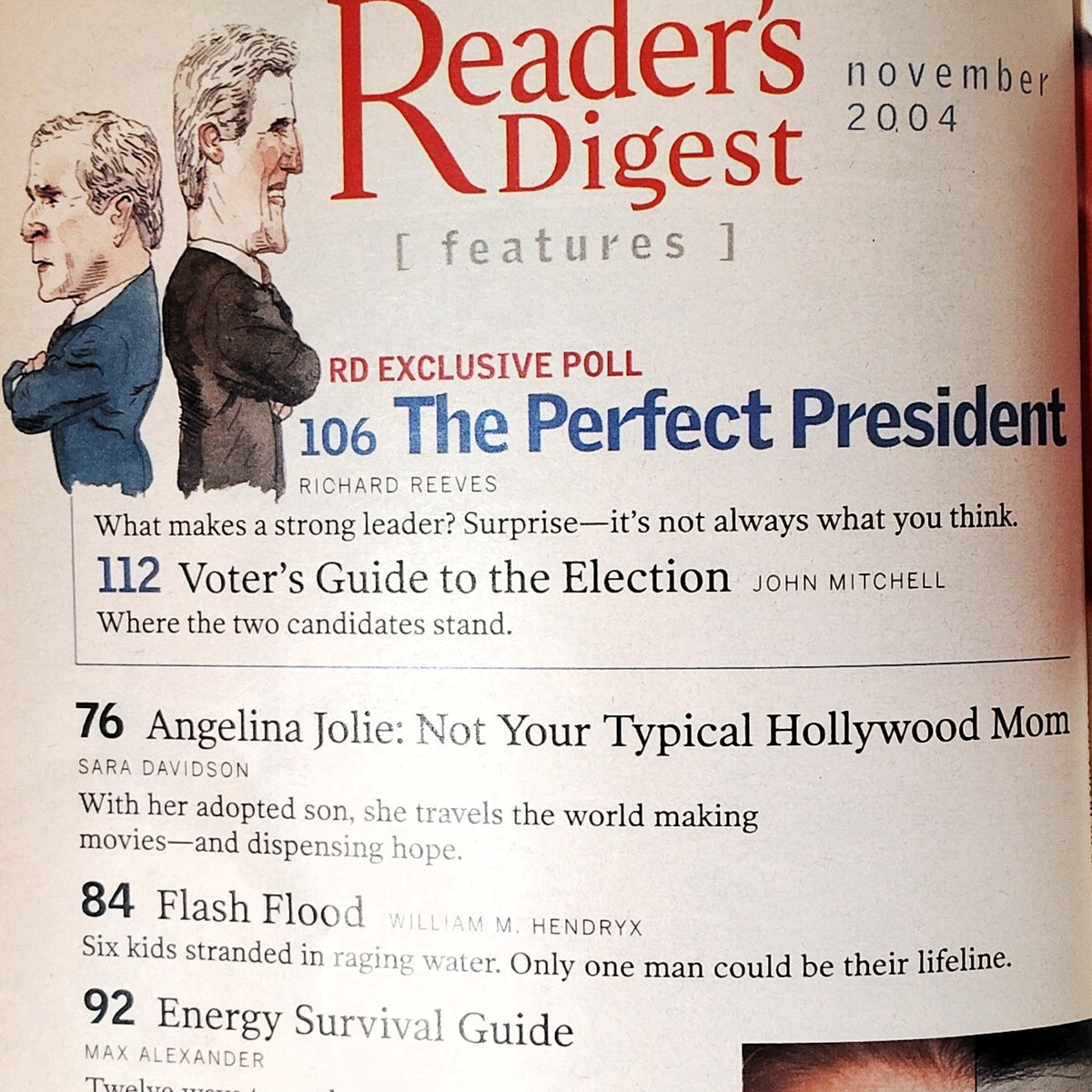 Reader's Digest November 2004 Angelina Jolie Cover Back Issue Magazine