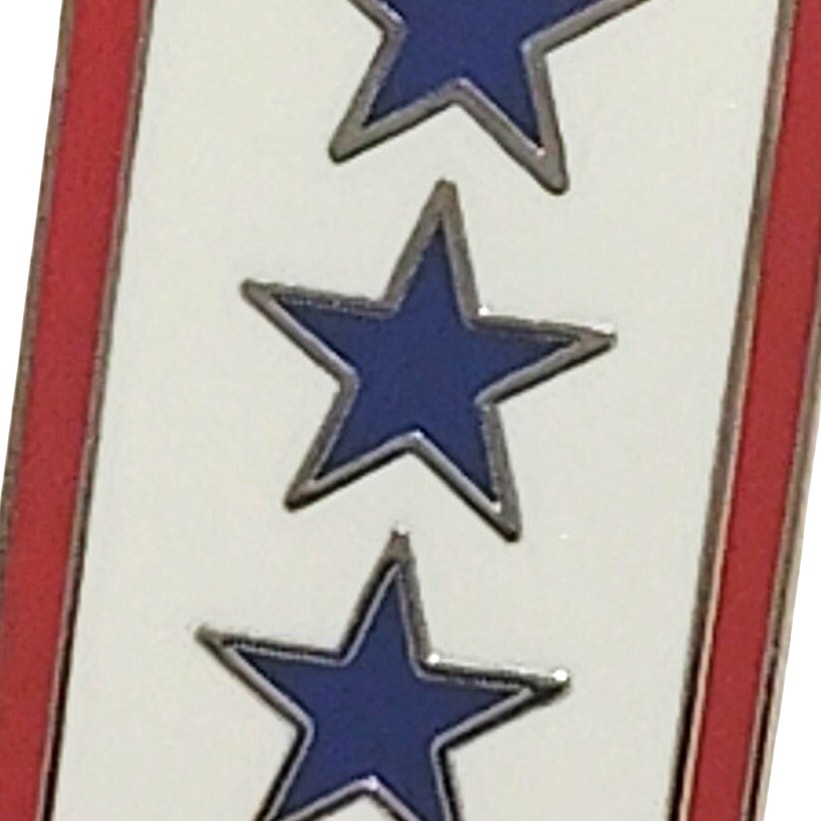 Blue Star Service Flag 3‑Star Hat/Lapel/Brooch Pin, 7/8" × 1/2" Clutchback Pin