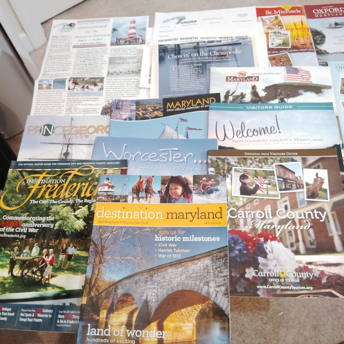 Chesapeake Bay Maryland Travel Guides & Maps Lot - 2012 Ephemera Collection