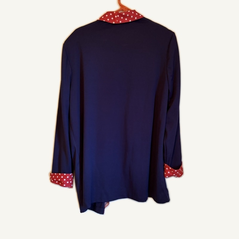 Anthony Richards Size 16 Red & Navy Polka Dot 3-Piece Pantsuit Set