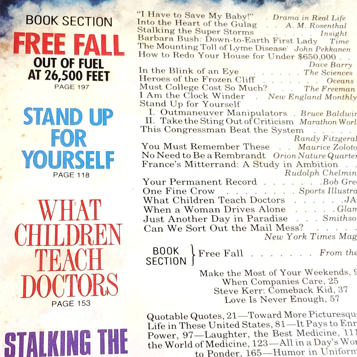Reader's Digest April 1989 Vintage Magazine - Airplane Cover