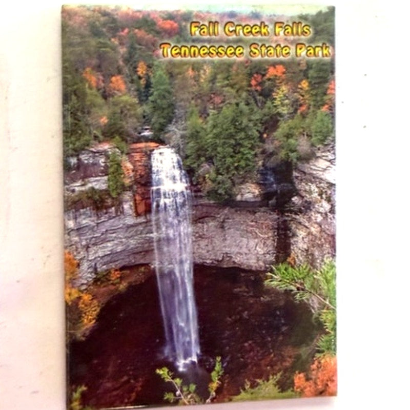 Fall Creek Falls Tennessee State Park Photo Magnet Waterfall Scene 3‑1/8 × 2‑1/8