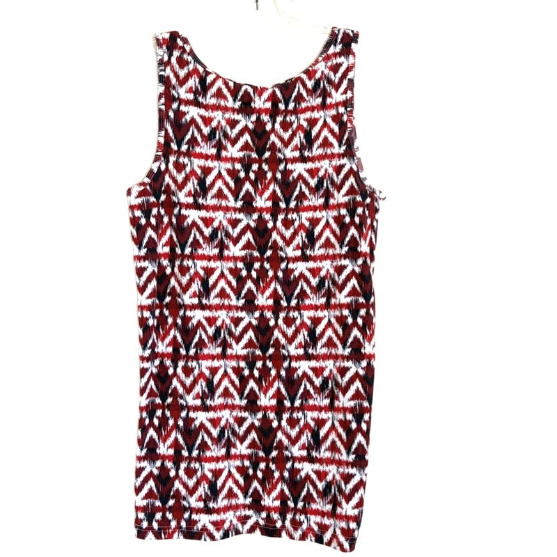 Time and Tru Women's Ikat Print Sleeveless Tank Top XXL Red Black White