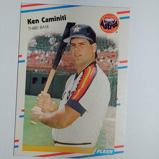 1988 Fleer Ken Caminiti #441 Houston Astros Rookie RC - Third Base VG/EX