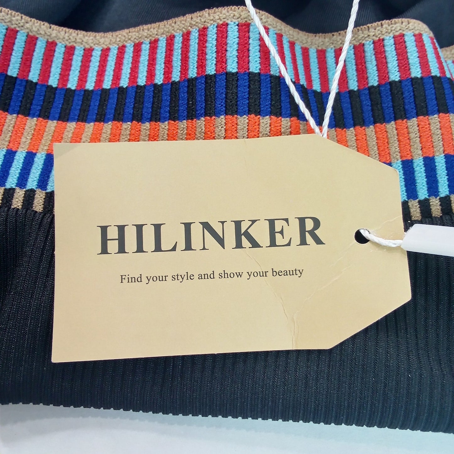 Hilinker Black Bikini Bottoms Women’s Small Color Stripe Waist Swim