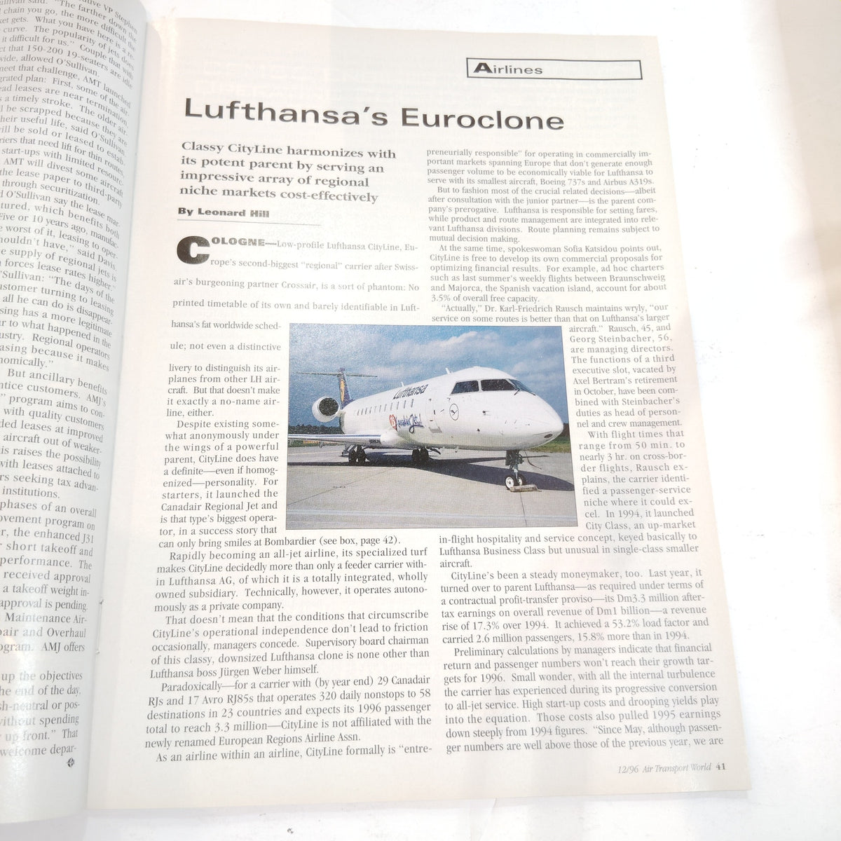 Air Transport World Magazine - December 1996 - Leasing & New Orders Issue