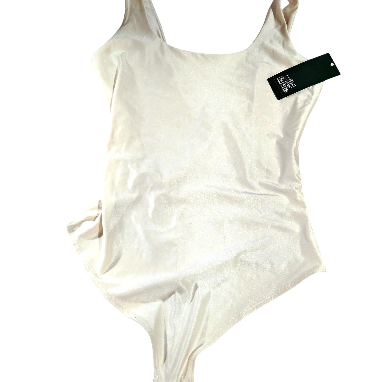 Wild Fable Women’s Shine Knit Tank Bodysuit – Off‑White/Linen Shade – XXS - NWT