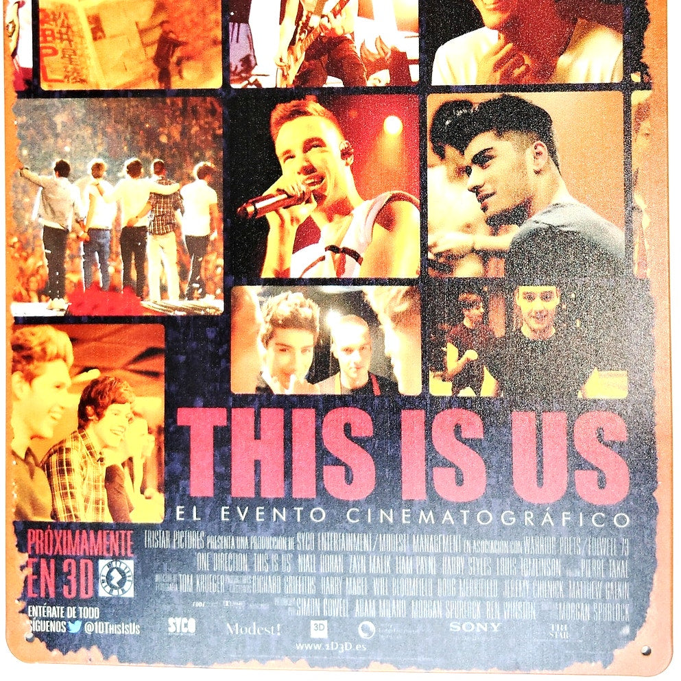 One Direction This Is Us Tin Sign 12×8 Concert Movie Art Metal Wall Decor
