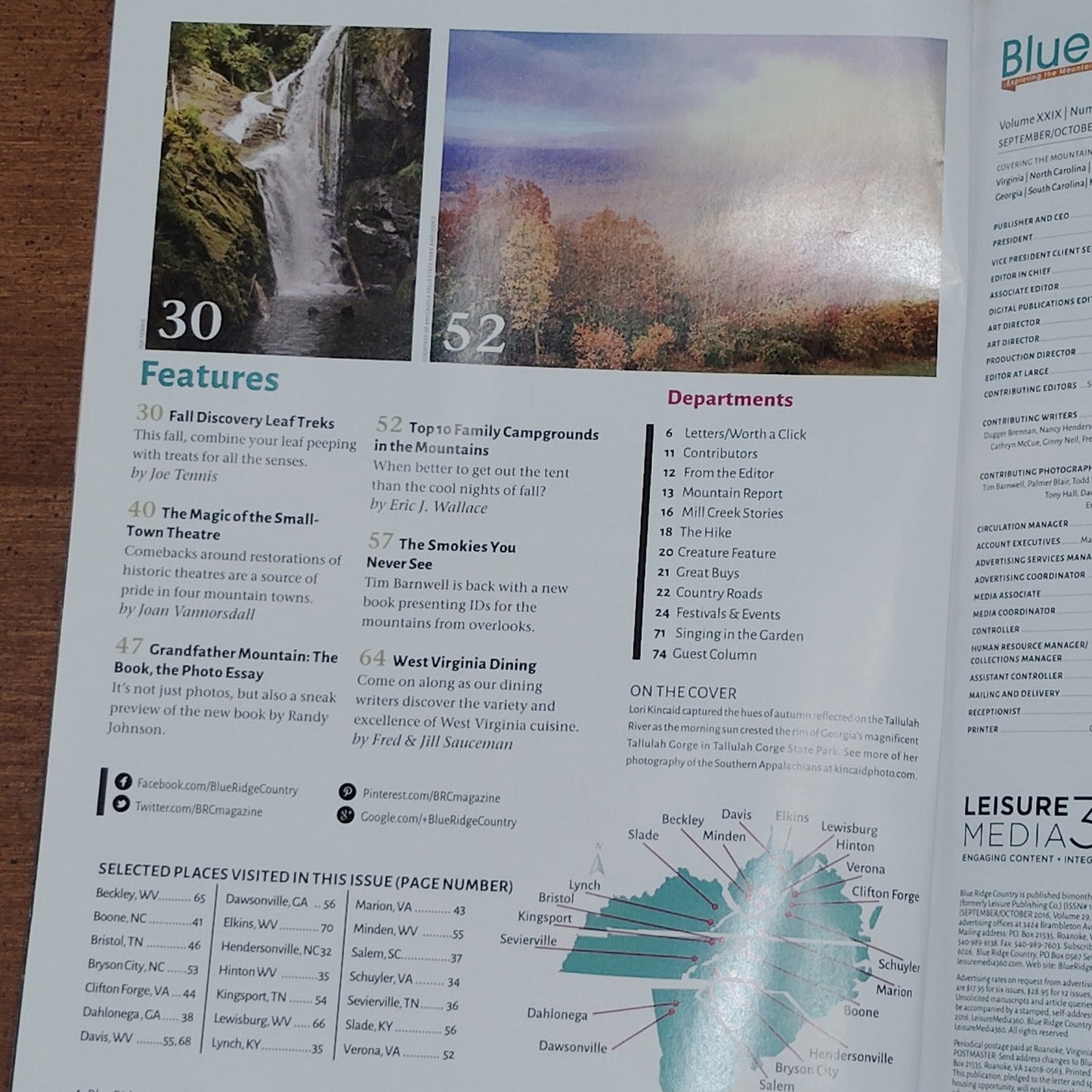 Blue Ridge Country Magazine - Sept/Oct 2016 - Perfect Leaf Treks