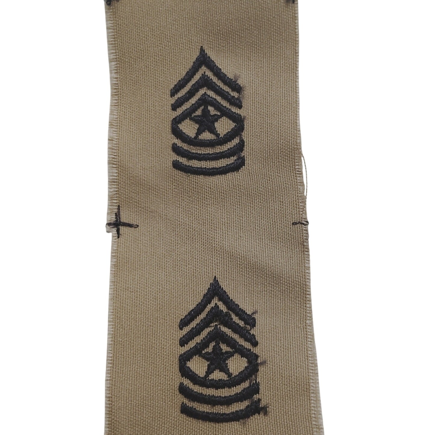 US Army Sergeant Major SGM E‑9 Sew‑On Rank Strip, Brown Khaki DCU – 5‑1/2" × 2"