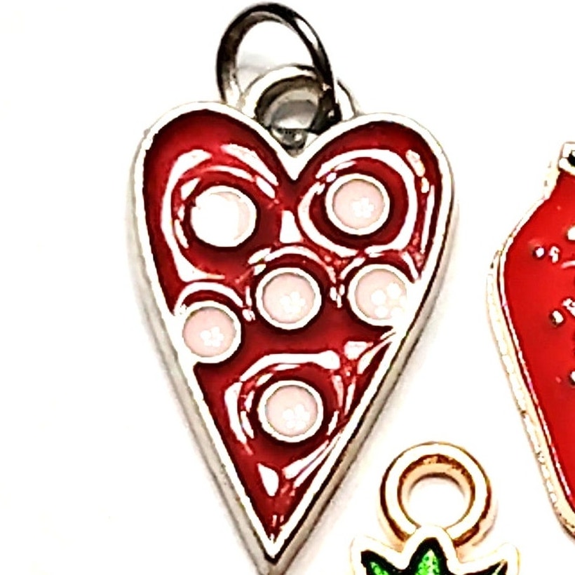 Assorted Fruit & Heart Charms Gold‑Tone Enamel 1/2"–5/8" Jewelry Making Pendants