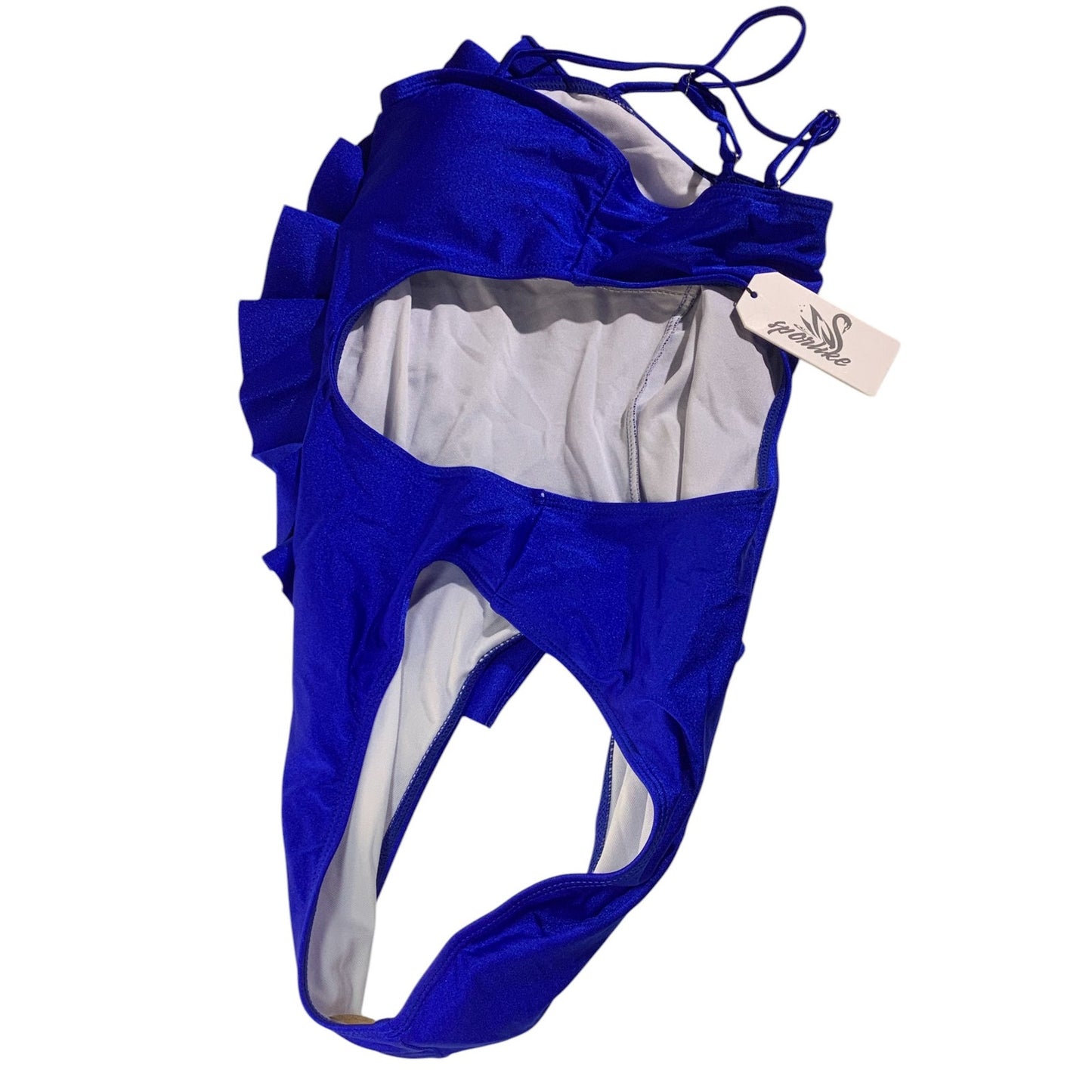 Sporlike One Piece, Flounce, Hole Out Suit, Padded Monokini, Royal Blue, S