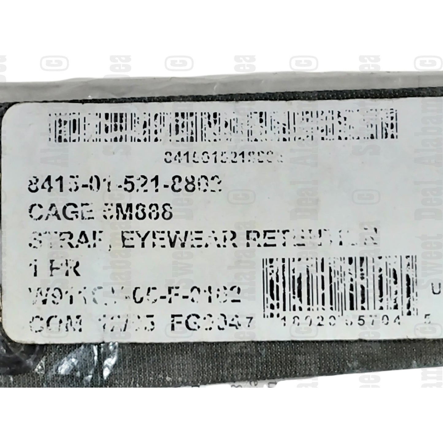 US Military Eyewear Retention Strap, 6.75" L, ACH Helmet, w/ Instructions, NOS