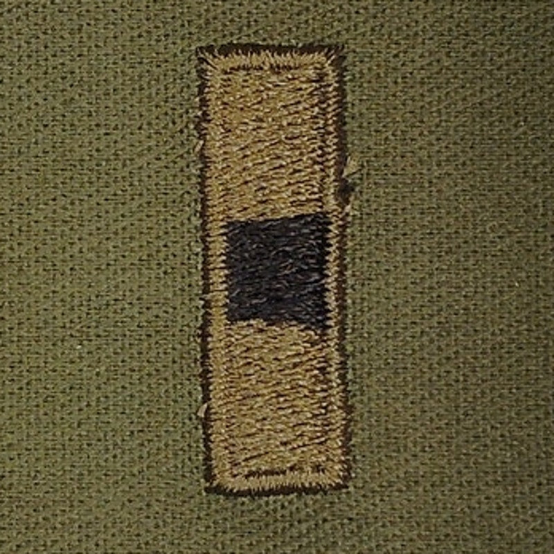 US Army WO1 Warrant Officer 1 Subdued OD Green Collar Device Patch Pair